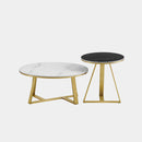 Coffee Table T007 (White & Black with Gold Legs)