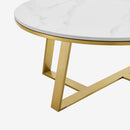 Coffee Table T007 (White & Black with Gold Legs)