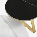 Coffee Table T007 (White & Black with Gold Legs)