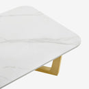 Coffee Table T003 (White with Gold Legs)