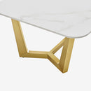 Coffee Table T003 (White with Gold Legs)